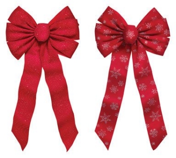 Picture of HOLIDAY LIGHT RAIL LLC 7488 Holiday Trims Christmas Bow Assortment Red/Silver Velvet 12 inch 1 pk (PK-12-EA)