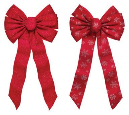 Picture of HOLIDAY LIGHT RAIL LLC 7488 Holiday Trims Christmas Bow Assortment Red/Silver Velvet 12 inch 1 pk (PK-12-EA)
