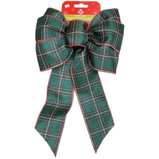 Picture of HOLIDAY LIGHT RAIL LLC 6156 Holiday Trims Christmas Plaid Bow Fabric 1 pc (PK-12-EA)