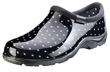Picture of Sloggers 5113BP08 Sloggers Original Waterproof Rain and Garden Shoe for Women– Outdoor Slip-On Garden Clog - Made in The USA with Premium Comfort Insole and Arch Support - Polka Dot Print Black and White, Size 8 (EA)