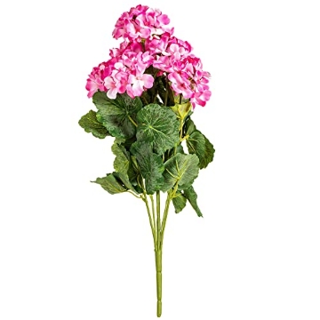 Picture of Vickerman FQ172903 Vickerman Everyday Artificial Coral Geranium Bush 19.5" Long - Premium Faux Floral Home Decor - Perfect Outdoor Artificial Flowers - Maintenance Free Flowers (EA)