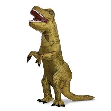 Picture of Disguise DG145169AD Disguise Jurassic World T-Rex Costume, Inflatable Rexy Dinosaur Costume for Adults, Fan Operated Expandable Blow Up Jumpsuit, 93 Inch Height (EA)