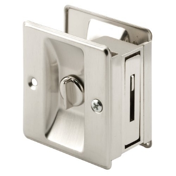 Picture of Prime N 7239 Prime-Line N 7239 Pocket Door Privacy Lock with Pull - Replace Old or Damaged Pocket Door Locks Quickly and Easily – Satin Nickel (Single Pack) (EA)