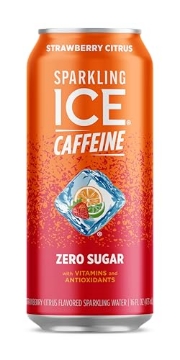 Picture of TALKING RAIN BEVERAGE COMPANY FG00139 Sparkling Ice Caffeine, Strawberry Citrus Sparkling Water with Caffeine, Zero Sugar, with Antioxidants and Vitamins,16 fl oz Can (Pack of 12) (PK-12-EA)