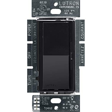 Picture of LUTRON ELECTRONICS CO DVCL-153PH-BL Lutron Diva LED+ Dimmer Switch for Dimmable LED, Halogen and Incandescent Bulbs, 150 Watt, Single-Pole or 3-Way, DVCL-153PH-BL, Black (EA)