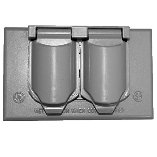 Picture of SIGMA ENGINEERED SOLUTIONS 14245 Sigma Electric, Gray 14245 1-Gang Horizontal Duplex Cover (EA)