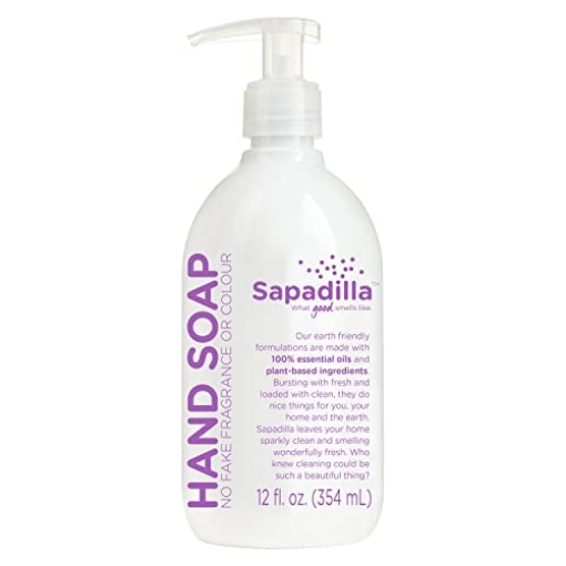 Picture of SAPADILLA 1812515 Sapadilla Liquid Hand Soap - Sweet Lavender + Lime - Made with 100% Pure Essential Oil Blends, Cleansing & Moisturizing, Aromatic & Fragrant Hand Soap, Plant Based, Biodegradable, 12 Ounce (Pack of 1) (PK-6-EA)