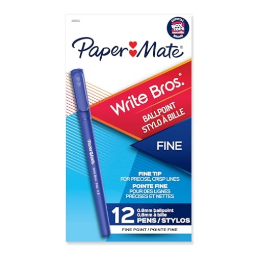 Picture of SANFORD 2124512 Paper Mate Write Bros. Ballpoint Pen, Fine Point, Blue Ink, Dozen (2124512) (DZ)