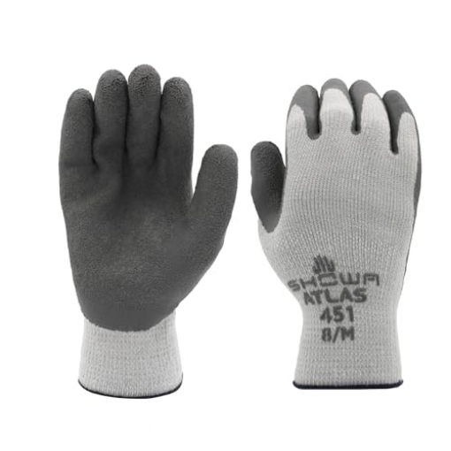 Picture of ATLAS CHEMICAL CORP 451M-08.RT SHOWA Atlas 451 Natural Rubber Latex Palm Coated Insulated General Purpose Winter Work Glove with Poly Blend Liner, Medium (1 Pair) (EA)