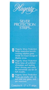 Picture of W J HAGERTY & SONS 70000 Hagerty Silver Protection Strips, Jewelry Tarnish Prevention Strips for Jewelry Boxes and Enclosed Storage, Made In USA, Kosher Certified, 8-Pack, 2" x 7" (EA)