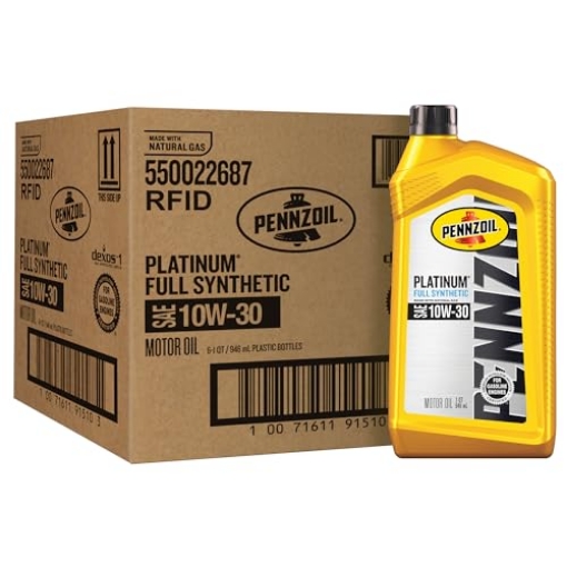 Picture of PENNZOIL 550022687 Pennzoil Platinum Full Synthetic 10W-30 Motor Oil (1-Quart, Case of 6) (PK-6-EA)