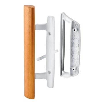 Picture of Prime C 1204 Slide-Co 143532 Sliding Glass Door Handle Set – Replace Old or Damaged Door Handles Quickly and Easily – White Diecast, Mortise/Hook Style, Fits 3-15/16” Hole Spacing (Single Pack) (EA)