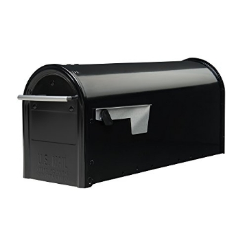 Picture of GIBRALTAR MAILBOXES FM110BAM Architectural Mailboxes Franklin Post Mount Mailbox, Black with Silver Accents, FM110BEC (EA)