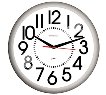 Picture of TAYLOR PRECISION PRODUCTS 6760 Taylor Precision 6760 Patio Clock, 13-1/4" Dia., Big and Bold Style, in/Out Round dial Clock, White Bezel, All Metal Construction, Requires (1) AA Battery (not Included) (EA)