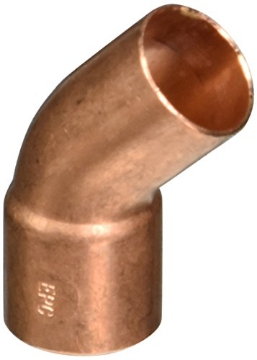 Picture of NIBCO INC W01410C Elkhart 10631202 Epc Solder Pipe Street Elbow, 45 Deg, 3/4 in, Ftg X, Wrot (EA)