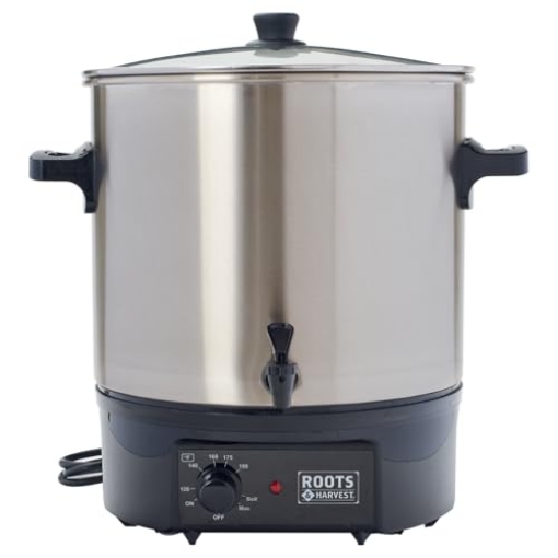 Picture of ROOTS & HARVEST 1640 Roots and Harvest Electric Bath Canner – Stainless Steel Pot with Glass Lid | 27L Capacity for Home Canning (EA)