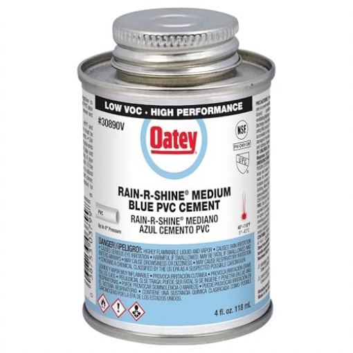 Picture of OATEY CO 30890V Oatey Rain-R-Shine 4 Oz. Low Voc Medium Bodied Blue PVC Cement - 1 Each (EA)