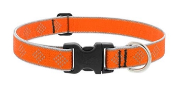 Picture of Lupine Collars & Leads 48353 Lupine Reflective Dog Collar 1" Wide Orange Diamond Adjusts from 16" to 28" (EA)