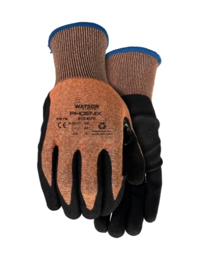 Picture of JOHN WATSON LTD 379-S Watson Gloves Stealth Phoenix Sustainable Work Gloves - Cut Resistant Seamless Knit, Water Resistant, Sandy Nitrile Palm Coating (EA)