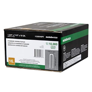 Picture of METABO HPT 11205HHPT Metabo HPT 16 Gauge Galvanized Standard Crown Staples for N5008AC2, 7/16-Inch x 1-3/4-Inch, 10000 Count (11205HHPT) (EA)