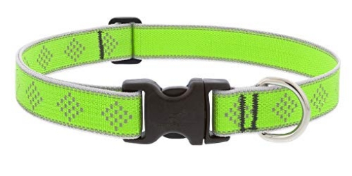 Picture of Lupine Collars & Leads 48152 Lupine Reflective Dog Collar 1" Wide Green Diamond Adjusts from 12" to 20" (EA)