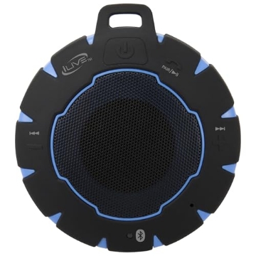 Picture of iLive ISBW157BU iLive Electronics Waterproof Wireless Speaker, Includes Detachable Carabiner Clip and Micro-USB to USB Cable, Black/Blue (iSBW157BU) (EA)