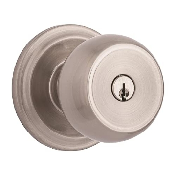 Picture of BRINKS 23001-119 BRINKS - Stafford Front Door Keyed Door Knob, Satin Nickel - Front Door Entrance Keyed Door Handle Opens Hands-Free (EA)