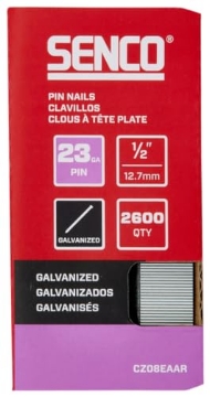 Picture of SENCO FASTENING SYSTEMS CZ08EAAR SENCO CZ08EAAR 1/2" 23 Gauge Pin Nails, Galvanized Finish 2,600 Count Pack (EA)