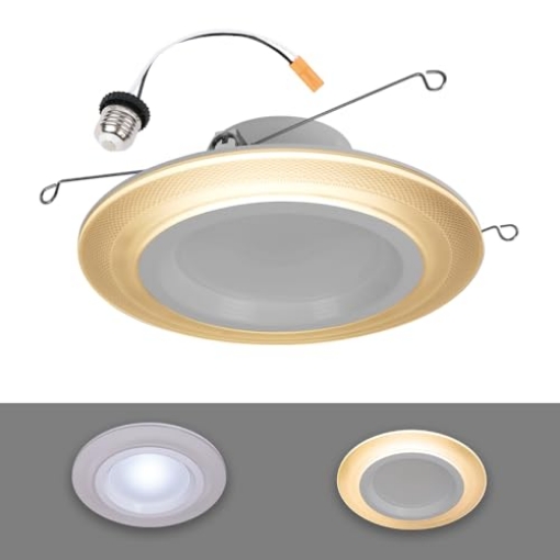 Picture of HALO RLNL56109FSD2W1 HALO RL Night Light 5/6 inch Recessed LED Trim, Retrofit Module, 1000-Lumens, Selectable CCT 2700K, 3000K, 3500K, 4000K, 5000K with Dim to Warm (EA)