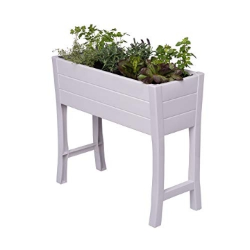 Picture of NUVUE PRODUCTS INC 26020 NuVue Products 26020, 36" L x 15" W x 32" H, Polymer with Woodgrain Texture, White Elevated Garden Box (EA)