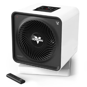 Picture of VORNADO AIR LLC EH1-0219-43 Vornado Velocity CUBE 5 OSC Whole Room Space Heater with 70º Oscillation, Remote Control, Vortex Heat Circulation, LED Touch Controls, 1-12 Hour Timer, Advanced Safety, Auto-Climate Control, White (EA)