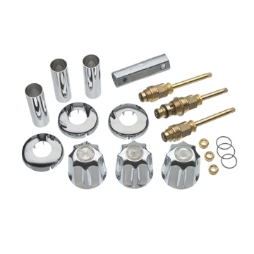Picture of DANCO INC 9D00039617 DANCO Bathtub and Shower 3-Handle Remodel/Rebuild Trim Kit for Gerber Faucets | Knob Handle | 11B-1H, 11B-1C, 11B-4D | Chrome (39617) (EA)