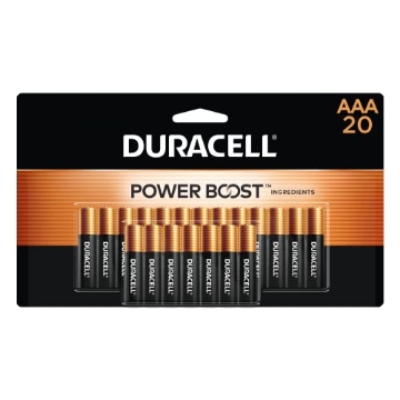 Picture of DURACELL(R) MN2400B20Z Duracell Coppertop AAA Batteries with Power Boost Ingredients, 20 Count Pack Triple A Battery with Long-lasting Power, Alkaline AAA Battery for Household and Office Devices (PK-20-EA)