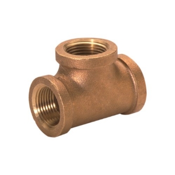 Picture of JMF COMPANY 4507216 JMF 3/4 in. Dia. x 3/4 in. Dia. x 3/4 in. Dia. FPT to FPT to FPT Red Brass Tee (EA)