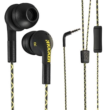 Picture of Kicker 46EB74 KICKER 46EB74 Wired Earbuds | in-Ear Noise-Isolating Earphones Stereo Monitor Headphones Silicone Ear Tips 3 Sizes | in-Line Mic and Multi-Function Button | Legendary Audio Quality (EA)