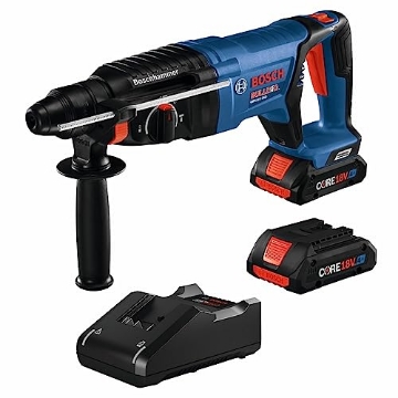 Picture of BOSCH SECURITY SYSTEMS, INC GBH18V-26DK25 Bosch GBH18V-26DK25 18V EC Brushless SDS-plus® Bulldog™ 1 In. Rotary Hammer Kit with (2) CORE18V 4 Ah Advanced Power Batteries (EA)