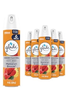 Picture of SJN SJN377347 Glade Air Freshener Room Spray, Hawaiian Breeze Scent, Odor Fighting to Deliver Long Lasting Freshness, 8 Oz, 6 Count (PK-6-EA)