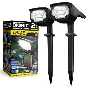 Picture of BELL+HOWELL(R) 8208 Bell+Howell Solar Lights Outdoor Bionic Burst Waterproof IP67 Path Lights, Landscape Outdoor Solar Lights for Yard Auto On/Off LED Bulbs, Wireless, Multicolor, Adjustable Light 2 Pieces (EA)