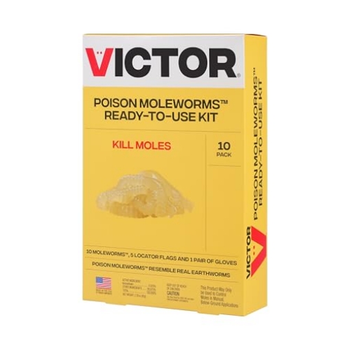 Picture of Victory Innovations Co. M6009 Victor Poison Moleworms - M6009 - 10 Worms, 5 Tunnel Locator Flags - Kills Moles Outdoors (EA)