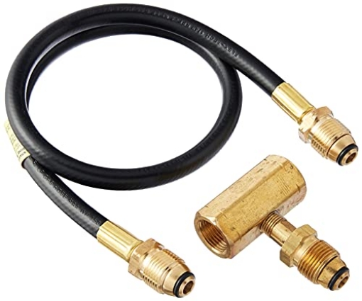 Picture of Mr. Heater, Inc. F273737 Mr. Heater F273737 2-Tank Hook-Up Kit with Tee and 30-Inch Hose Assembly with P.O.L. Male Ends,Multicolored,Regular (EA)