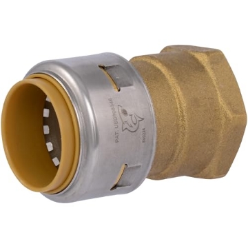 Picture of Shark Industries Ltd U094LFA SharkBite Max Female Adapter, 1 in Push-to-Connect x 1 in FNPT, Brass Plumbing Fitting, UR094A (EA)