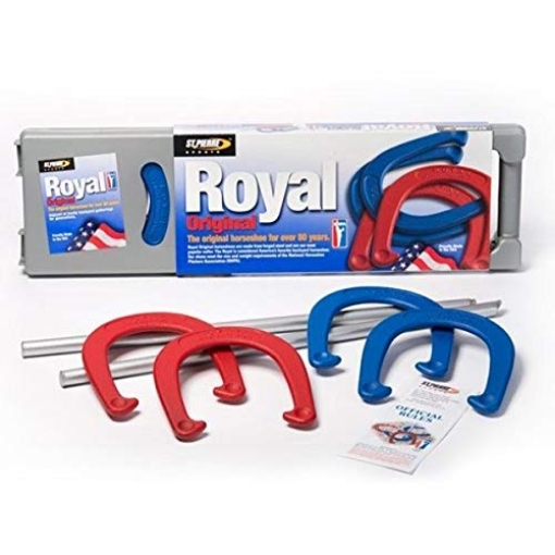 Picture of ST. PIERRE SPORTS RC5 St. Pierre Royal Classic Horseshoes Set with 4 Horseshoes, 2 Steel Stakes, and Rule Book (EA)