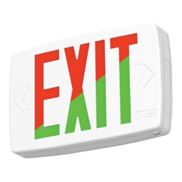 Picture of Lithonia Lighting 2889RX Lithonia Lighting Quantum LED Exit Sign, Dual Sided Emergency Exit Sign, Selectable Red and Green Colors, Pop-Out Chevrons, AC Power with Battery Backup, White (LQM S W RG MVOLT M6) (EA)