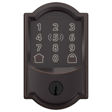 Picture of Ingersoll Rand BE499WBVCAM716 Schlage Encode Plus Aged Bronze Metal WiFi Deadbolt with Camelot Trim (EA)