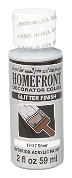 Picture of HOMEFRONT 17617 Homefront Glitter Silver Hobby Paint 2 oz. (PK-3-EA)