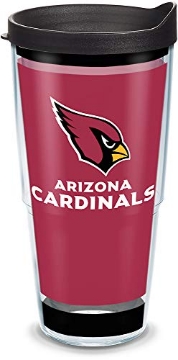 Picture of TERVIS TUMBLER COMPANY 1325564 Tervis 1325564 NFL Arizona Cardinals - Touchdown Insulated Tumbler with Wrap and Black Travel Lid, 24 oz - Tritan, Clear (EA)
