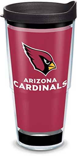 Picture of TERVIS TUMBLER COMPANY 1325564 Tervis 1325564 NFL Arizona Cardinals - Touchdown Insulated Tumbler with Wrap and Black Travel Lid, 24 oz - Tritan, Clear (EA)