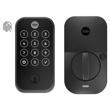 Picture of Yale YRD420F-WF1-BSP Yale Security Assure Lock 2 Touch Deadbolt, Black Suede Keyed Smart Entry Door Lock with Wi-Fi Connected Touchscreen and Fingerprint Scanner, YRD420-F-WF1-BSP (EA)