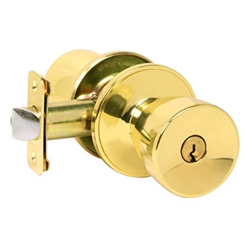 Picture of Ingersoll Rand J54VBYR605 J-Series by Schlage Byron Door Knob with Standard Trim, Keyed Entry Lock, Bright Brass, J54 V BYR 605 (EA)