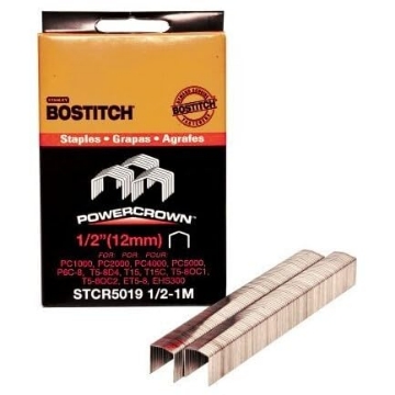 Picture of STANBOSTIT STCR50191/2-1M Bostitch PowerCrown 1/2 in. L x 7/16 in. W Steel Wide Crown Staples 18 Ga. 1000 pk (EA)